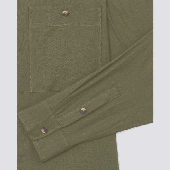 Club Monaco Marnee button down olive cotton - Picture 9 of 9